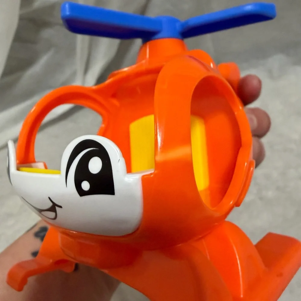Fisher price Orange Helicopter Toy with Smiling‎ Face toddler toys
